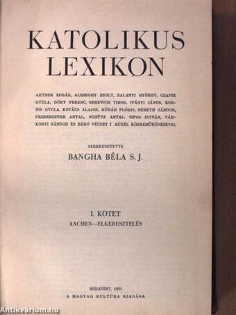 Katolikus lexikon I. (töredék)