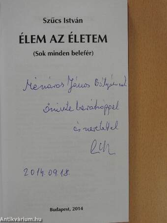 Élem az életem (dedikált példány)