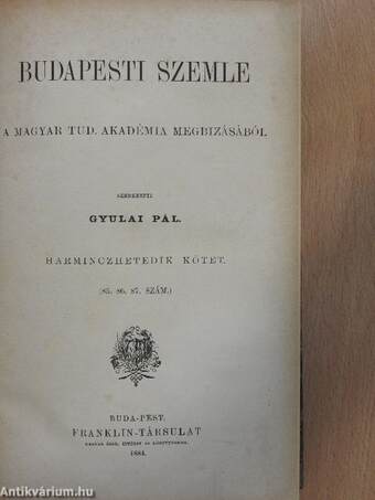 Budapesti Szemle 37. kötet 85-87. szám