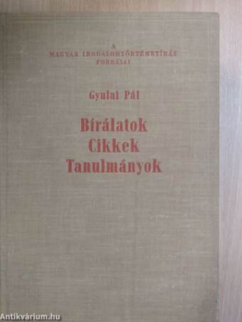 Bírálatok - Cikkek - Tanulmányok