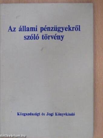 Az állami pénzügyekről szóló törvény