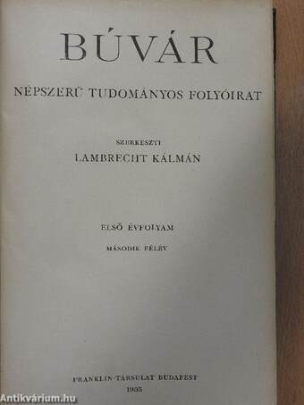 Búvár 1935. július-december (fél évfolyam)