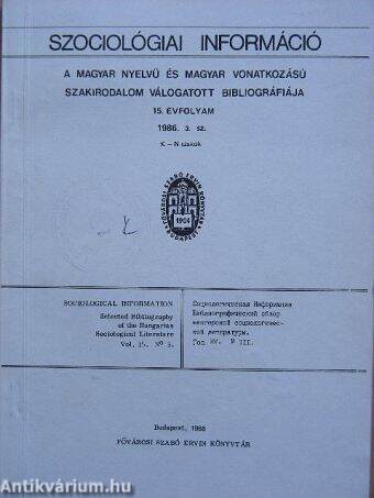 Szociológiai információ 1986/3.