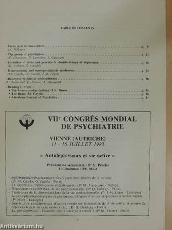 Journal de psychiatrie biologique et thérapeutique Janvier-Février-Mars 1983