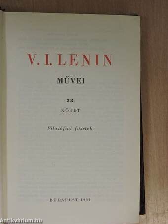 V. I. Lenin művei 38.