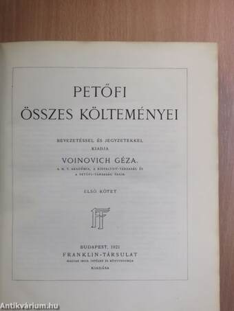 Petőfi összes költeményei I-II.