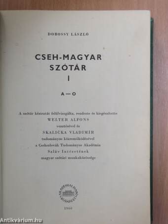 Cseh-magyar szótár I. (töredék)