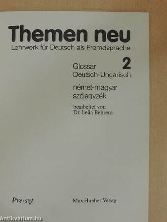 Themen neu 2 - Glossar Deutsch-Ungarisch