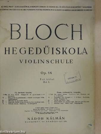 Bloch hegedűiskola I.