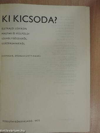 Ki kicsoda?