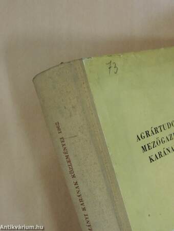 Az Agrártudományi Egyetem Mezőgazdaságtudományi Karának Közleményei 1962