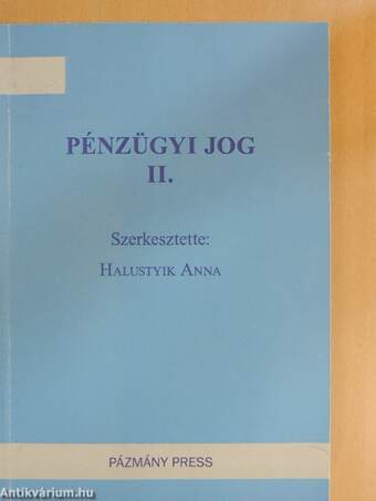 Pénzügyi jog II.