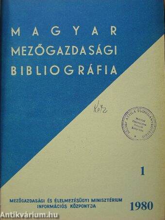 Magyar mezőgazdasági bibliográfia 1980/1-4.