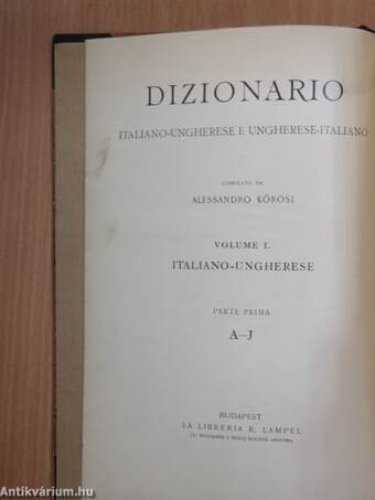 Olasz-magyar és magyar-olasz szótár I-II.