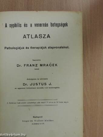 A syphilis és a venereás betegségek atlasza