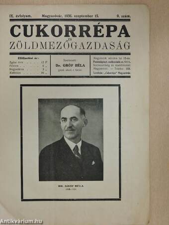 Cukorrépa és zöldmezőgazdaság 1936. szeptember 15.