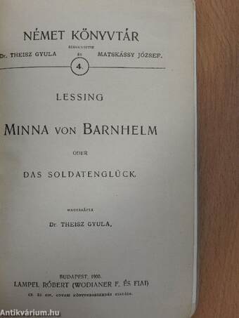 Minna von Barnhelm oder das Soldatenglück (gótbetűs)