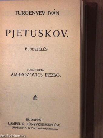 A tévedés/Egy vén diák elbeszéléseiből/Pjetuskov/Orosz elbeszélők tára II./Orosz elbeszélők tára III./A diadalmas szerelem dala/Huszonhat és egy/Firdúszi Sahnáméjából