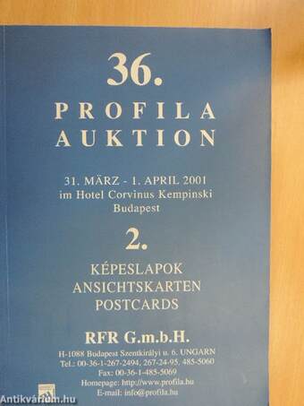 Profila Auktion 36./2. - Képeslapok
