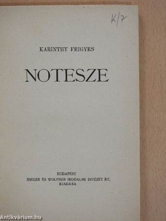 Karinthy Frigyes notesze