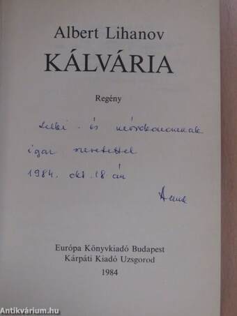 Kálvária (dedikált példány)