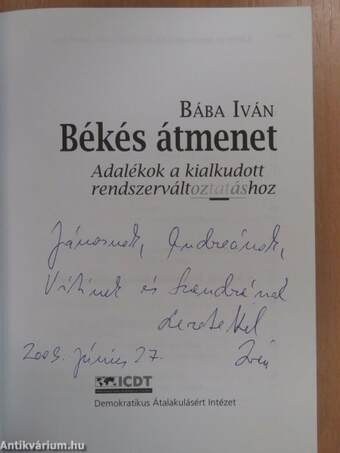 Békés átmenet (dedikált példány)