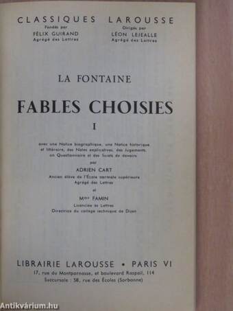 Fables choisies I.