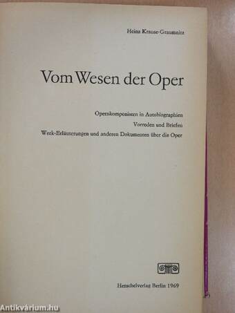 Vom Wesen der Oper