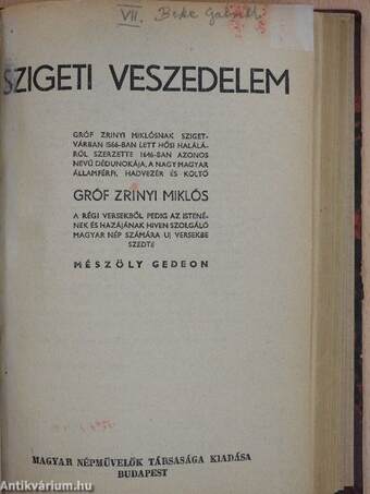 Kisfaludy Sándor válogatott költeményei/Berzsenyi Dániel költeményei/Szigeti veszedelem/Bánk bán