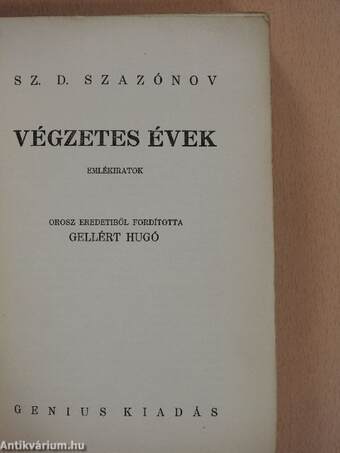 Végzetes évek