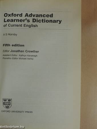 Oxford Advanced Learner's Dictionary of Current English