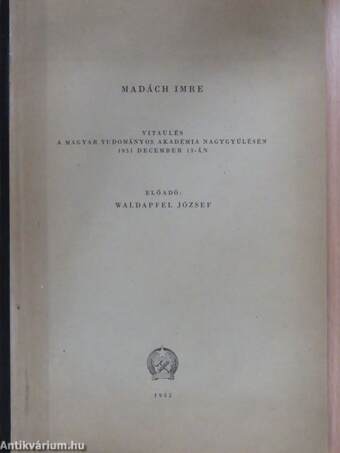 Vitaülés a Magyar Tudományos Akadémia Nagygyűlésén 1951 december 13-án