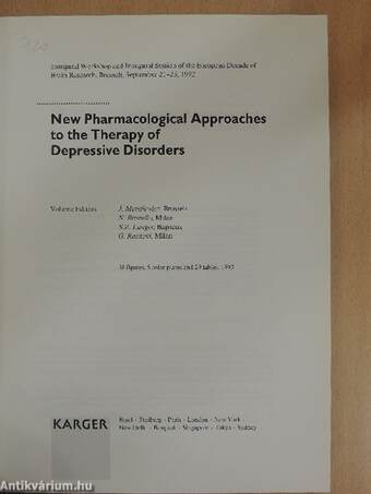 New Pharmacological Approaches to the Therapy of Depressive Disorders