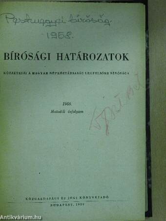 Bírósági határozatok 1958.