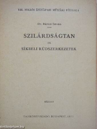 Szilárdságtan III.