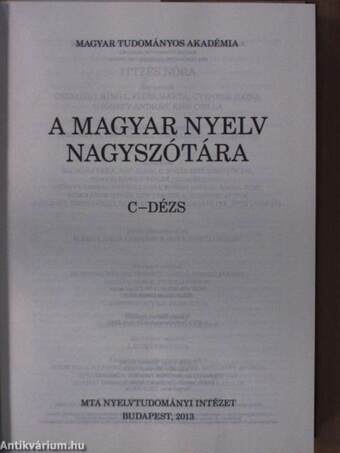 A magyar nyelv nagyszótára V.