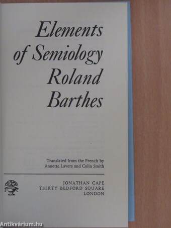 Elements of Semiology