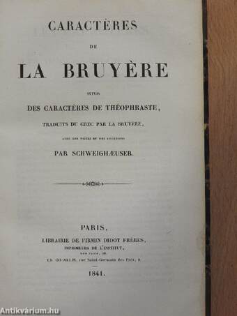 Caractéres de la Bruyére