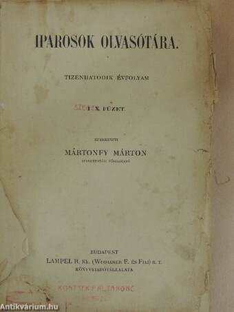 Iparosok olvasótára 1910/1-10. (rossz állapotú)