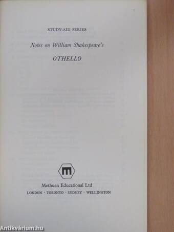 Notes on William Shakespeare's Othello