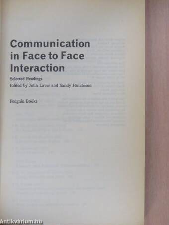 Communication in Face to Face Interaction