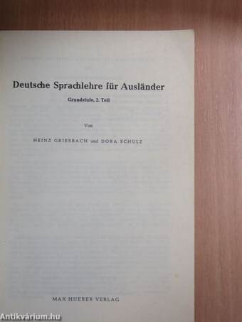 Deutsche Sprachlehre für Ausländer - Grundstufe 2.