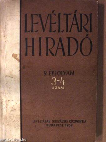 Levéltári Híradó 1959. július-december