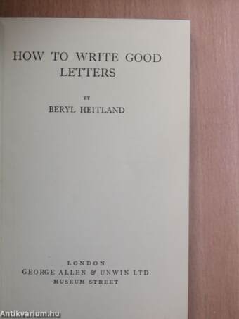 How to Write Good Letters