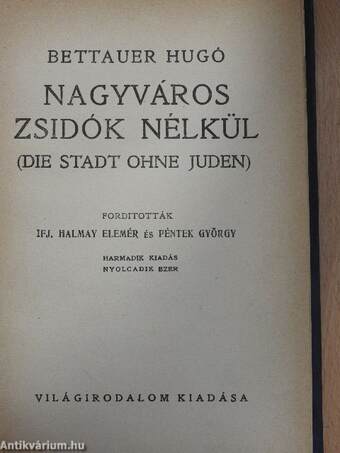 Nagyváros zsidók nélkül