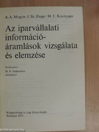 Az iparvállalati információáramlások vizsgálata és elemzése