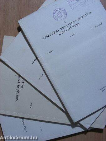 A Veszprémi Vegyipari Egyetem közleményei 5. kötet 1-4. füzet