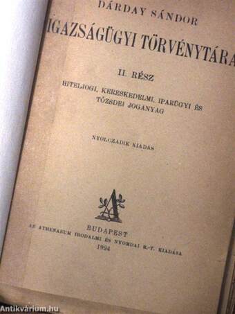 Dárday Sándor Igazságügyi törvénytára II.