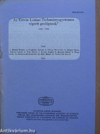 Az Eötvös Loránd Tudományegyetemen végzett geológusok