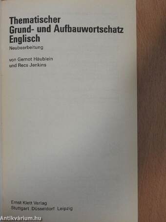 Thematischer Grund- und Aufbauwortschatz - Englisch